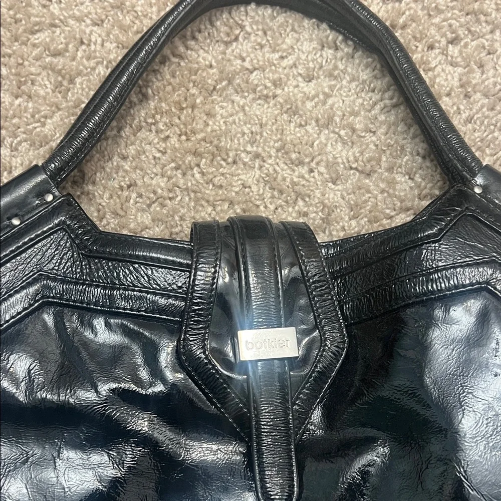 Bookies Black Patent Tote/Shoulder Bag with Two Handles